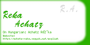 reka achatz business card